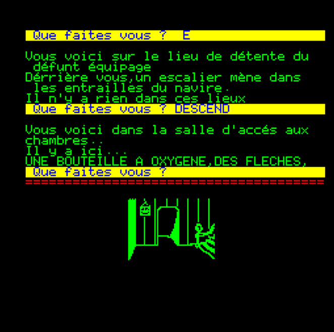 Atlantis, Oric-1 version, screen 2