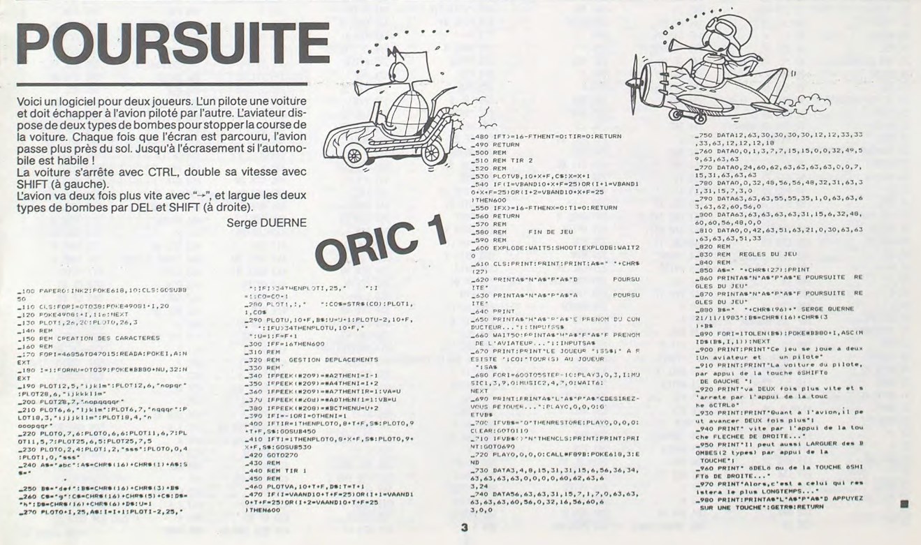Poursuite as published in Hebdogiciel issue 30